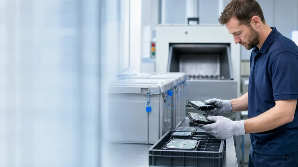 Hard disk imha hizmeti için veri taşıyıcı imha süreci